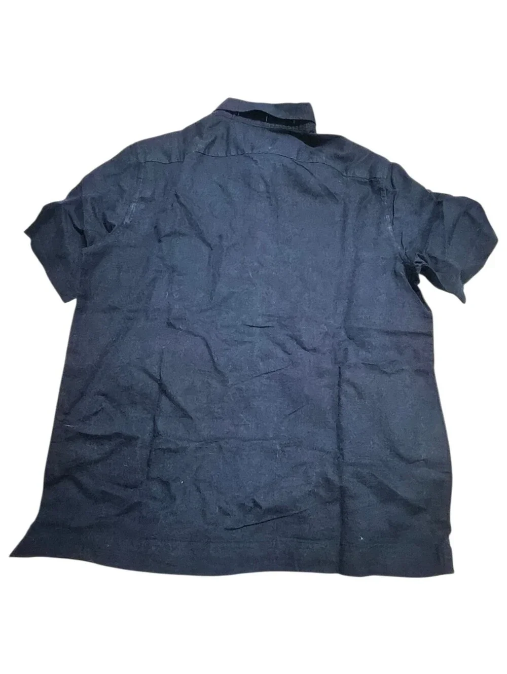 Banana Republic Standard Linen Blend Short Sleeve Shirt Navy Men’s Small NWT